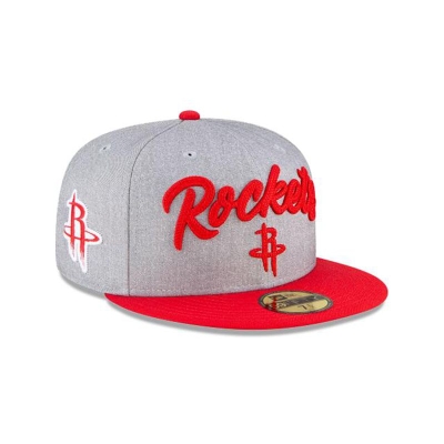 Grey Houston Rockets Hat - New Era NBA NBA Draft 59FIFTY Fitted Caps USA8427651